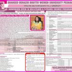 Shaheed Benazir Bhutto Women University Peshawar Admission 2020 in BS