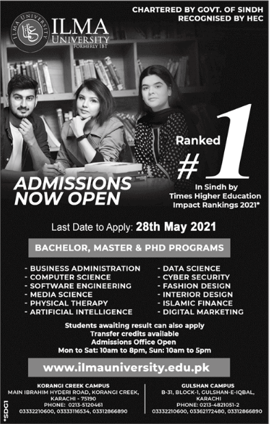 Institute of Business & Technology Biztek Admission 2021 ILMA University