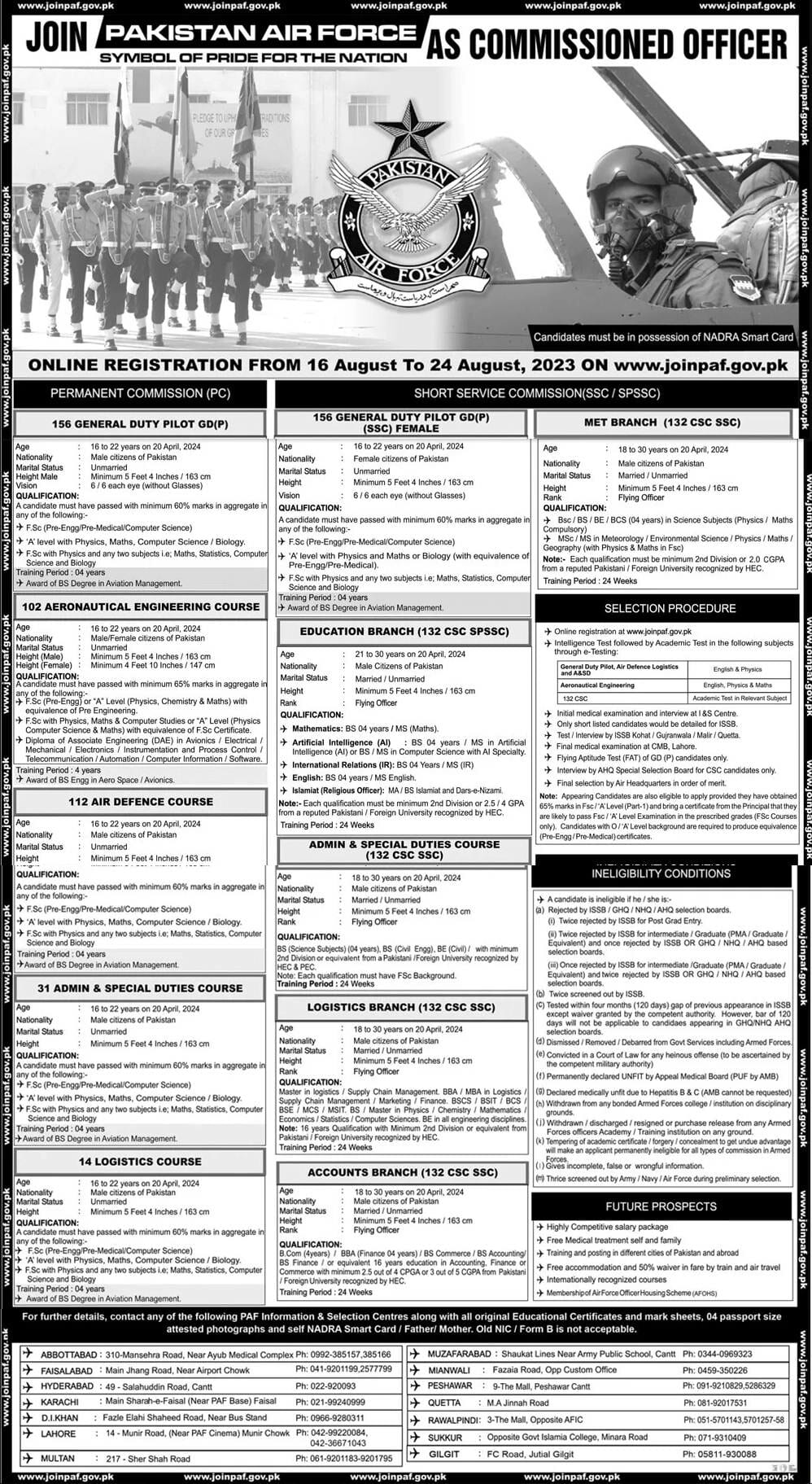 Join PAF as Permanent Commissioned Officer 2023